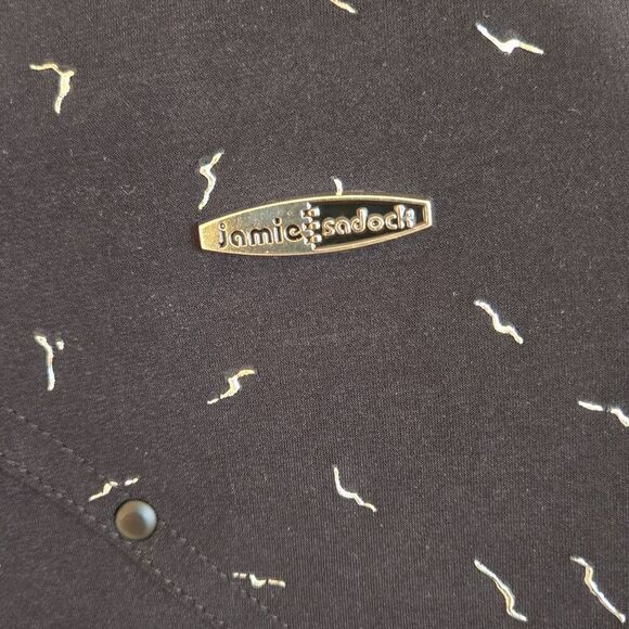 Jamie Sadock Women's Black Silver Zip Front Athletic Warm Up Golf Jacket Medium - Picture 9 of 13